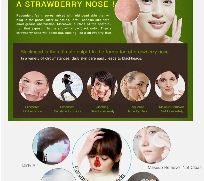 2018 cheap actived carbon Black Head EX Pore Strip Black head Remover