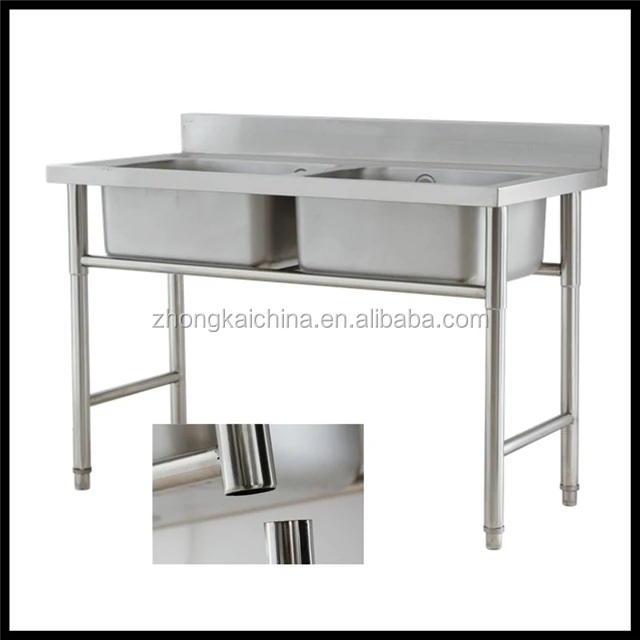 Independiente cocina comercial fregadero hecho a mano fregadero de
