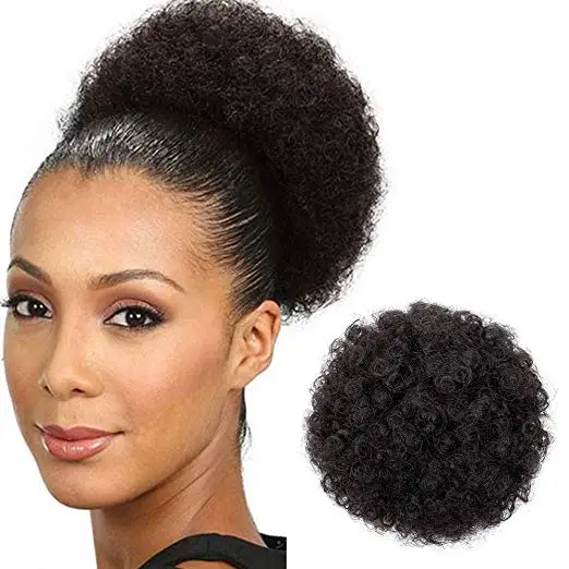 Alileader Cheap Price Short Afro Curly Wrap Drawstring Hair Puff