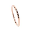 simple rose gold pave black cubic zirconia round thin band simple girl finger ring
