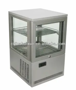 Counter Top Four Sided Glass Show Case Coolers Display Fridge
