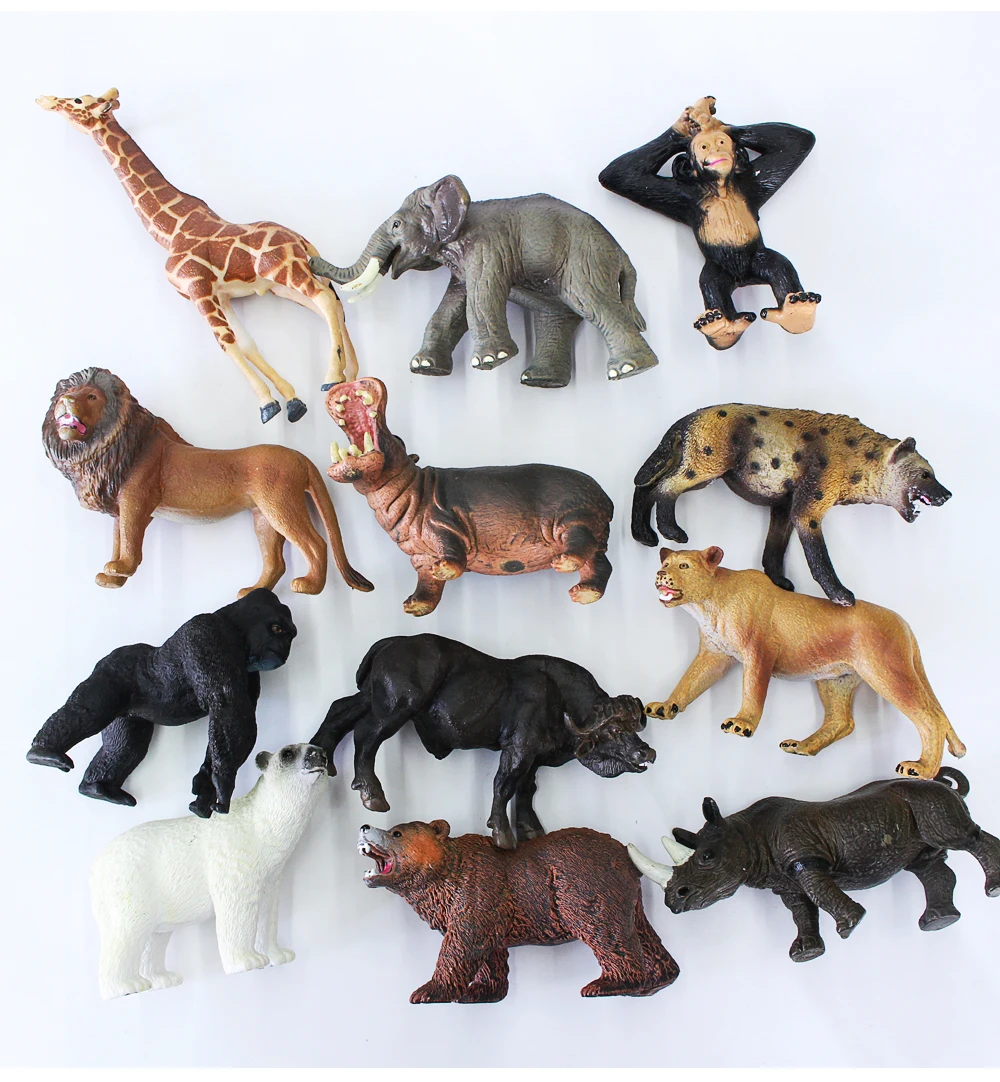 12 piezas de plástico animales Small Pet Perros Figuras Modelo figura Colección Juguetes 