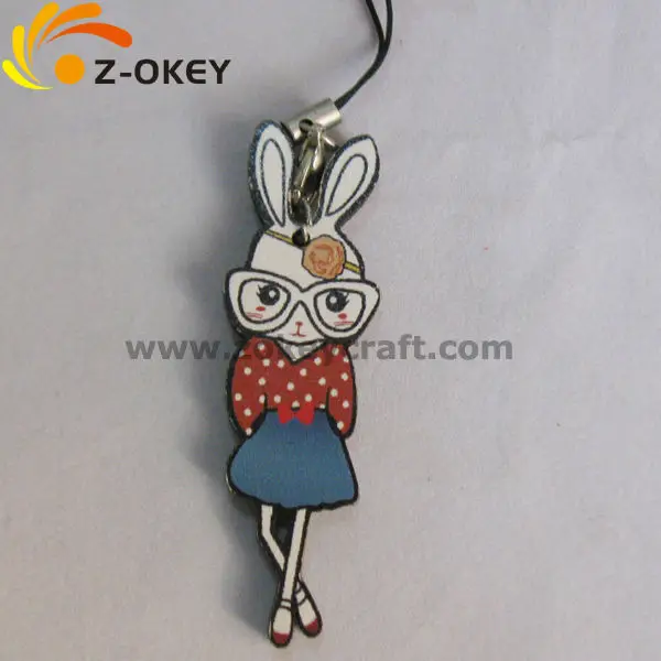 ZWP1255 Yiwu product cute rabbit-shape wood pendant alibaba com