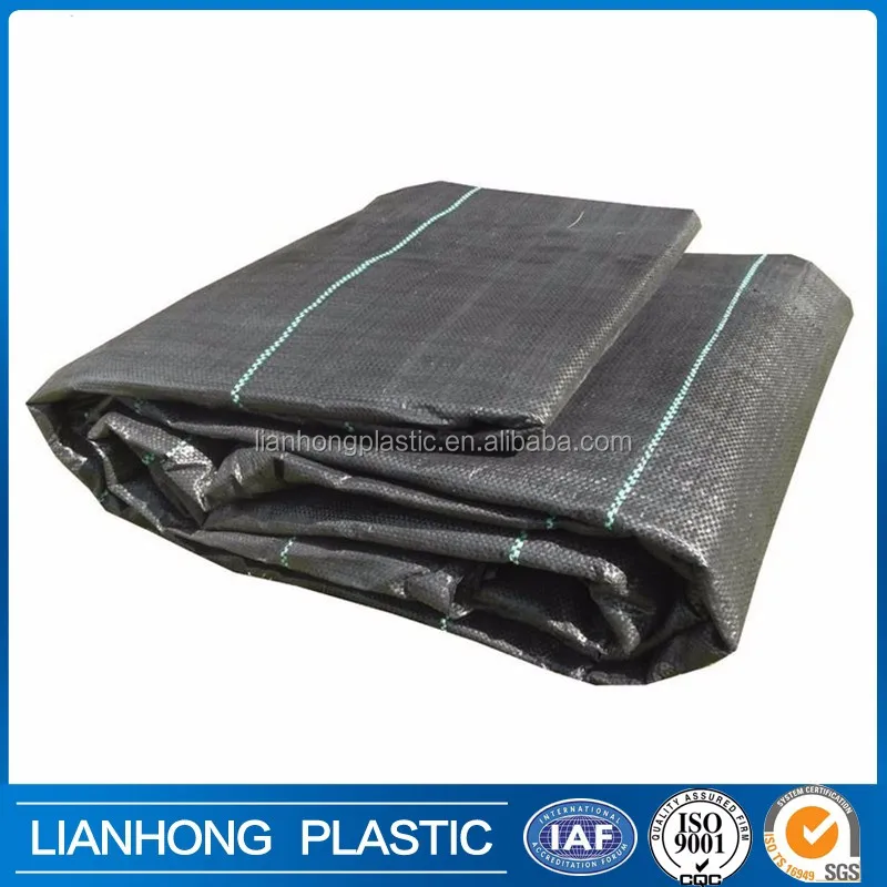 Anti Grass Cloth,Black Weed Control Mat With Line,100% Pp Woven Textile ...