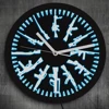 Different Guns Military Weapons Neon Wall Clock Gun and Bullets Illuminated Wall Clock