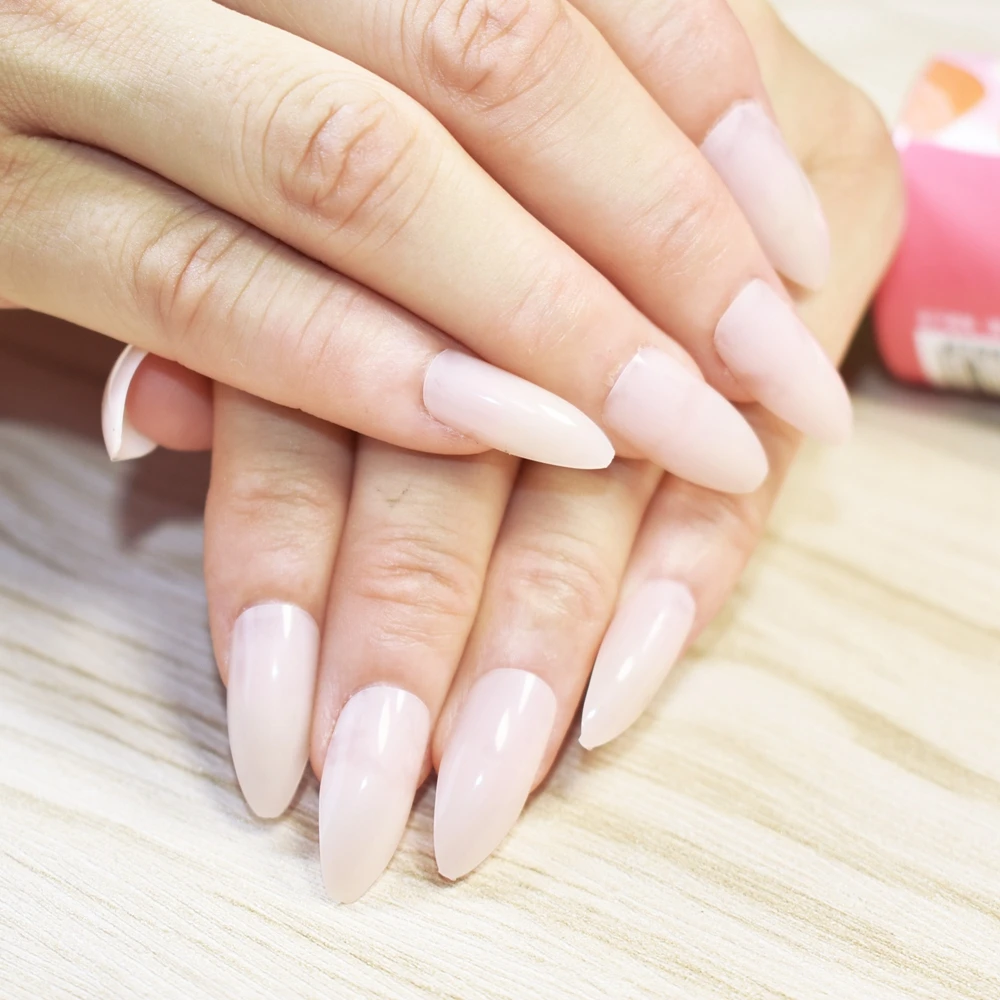 Simply Shiny Design Stiletto Fake Nails Tips Clear Beige Point Curve Lady  Fashion Acrylic Nails In Opp Bag 79p - Buy Fake Nails,Nails Art Kit,Acrylic  Nail Set Product on Alibaba.com
