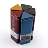 best quality triangle shape different design assorted tin box with lid