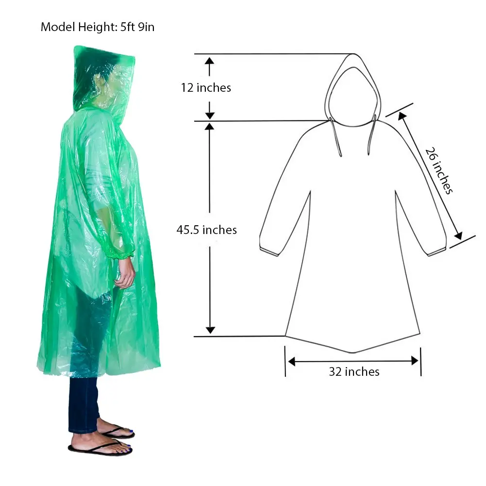 Out Door Use Pocket Emergency One Piece Raincoat Men Size Cheap