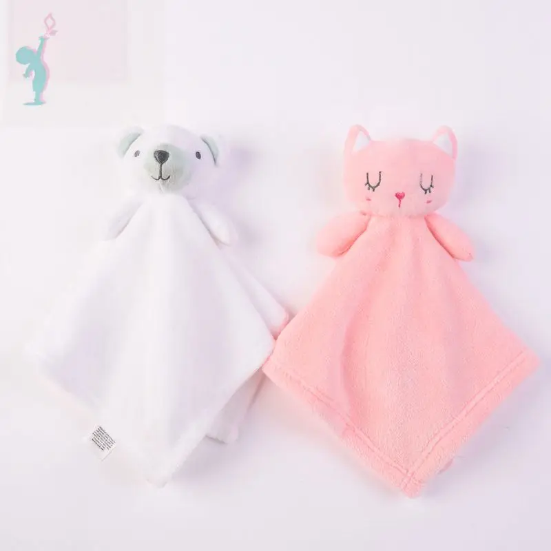 Oem Super Soft Animal Head Plush Baby Security Blanket Buy Animal