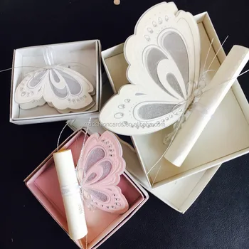 Latest Design Customized Box Butterfly Scroll Wedding Invitations