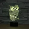 3 Colors Change LED Night Lamp Cartoon Owl 3D lights nightlight Luminarias Red Blue Purple Changeable Mood Lamp