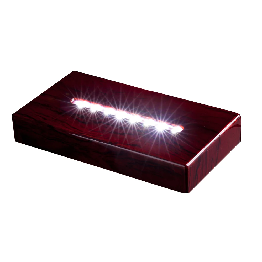 Black Satin Finish Wooden Rectangle Led Light Bases For Crystal Buy