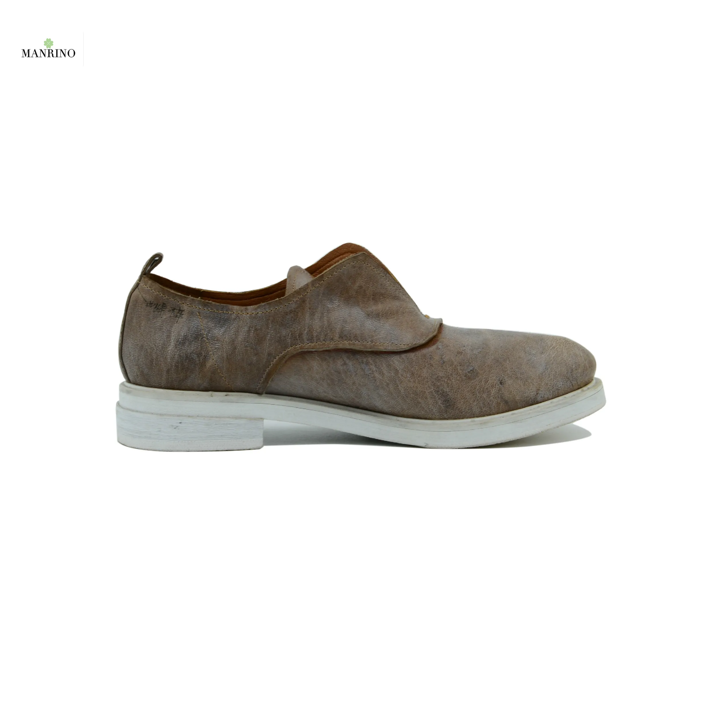 
MANRINO-0118 Wrestling Sheep Leather Material Handmade High End Women Causal Leather Shoe Models Chengdu Factory 