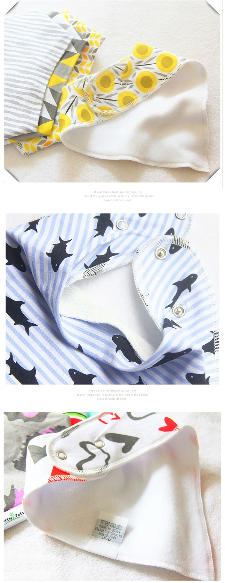 Emballage Cadeau Disponible Marine /& Blanc PAQUET DE 3 Dribble Ons Gar/çOns Bavoir Bandana B/éb/é Bleu