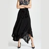 Fashion Women Elegant Solid Color Chiffon Maxi Skirt
