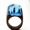 Factory Direct Sale High Quality Wooden Secret Resin Ring With Small Flower Handmade Custom Wood Rings