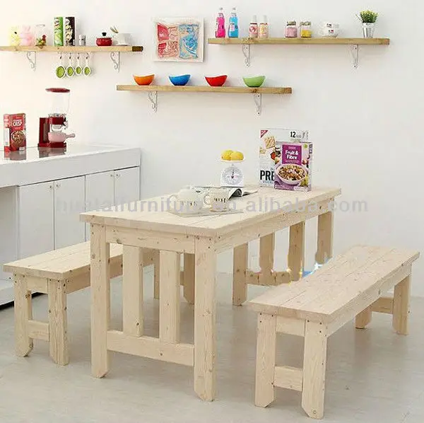 Moderne massief houten tafel massief hout bank keuken tafel en ...