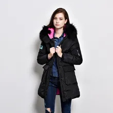 font b Winter b font New Real Large Raccoon Fur Collar White Duck Down Jacket