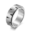 Yiwu Aceon Stainless Steel Matte Finish Spinner John Engraved Christine Ring