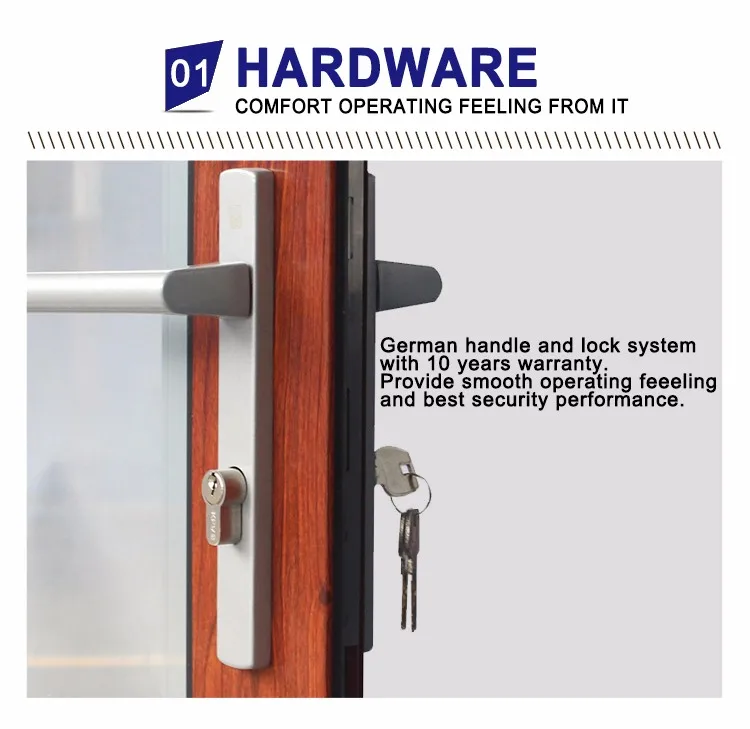 AU & NZ standard  anti theft low-E glass  hinged door for house
