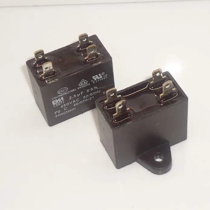 2pcs CBB61 AC450V 2uF Air Conditioner Electric Fan Run Start Capacitor
