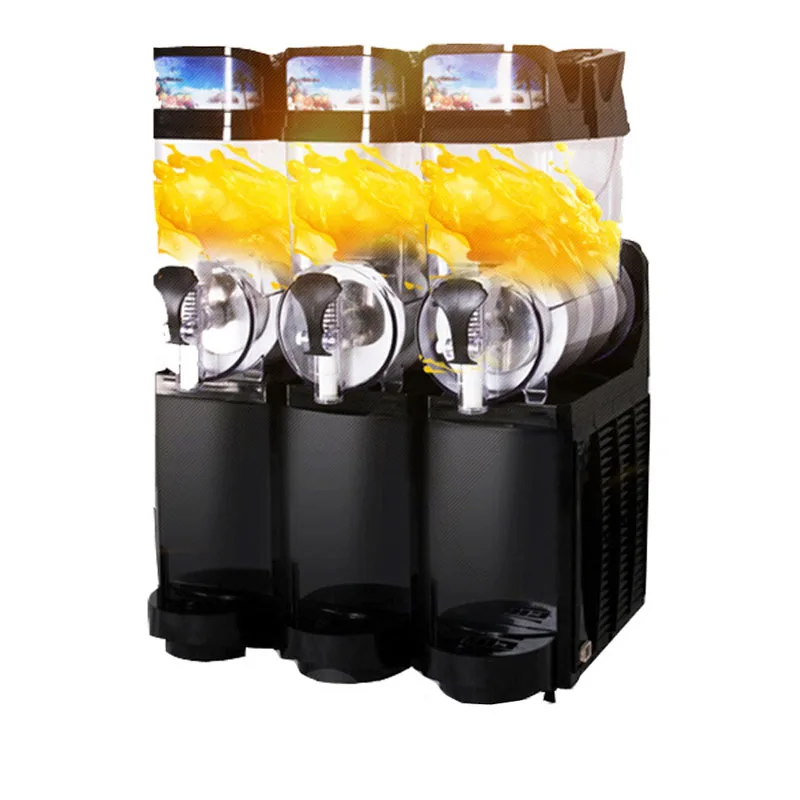 2020 Fast cooling frozen slush machine three bowl germany air compressor triple slush making machine with LED Light juicer