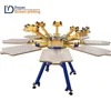 T shirt printing 6 color 6 station carousel screen printing machine