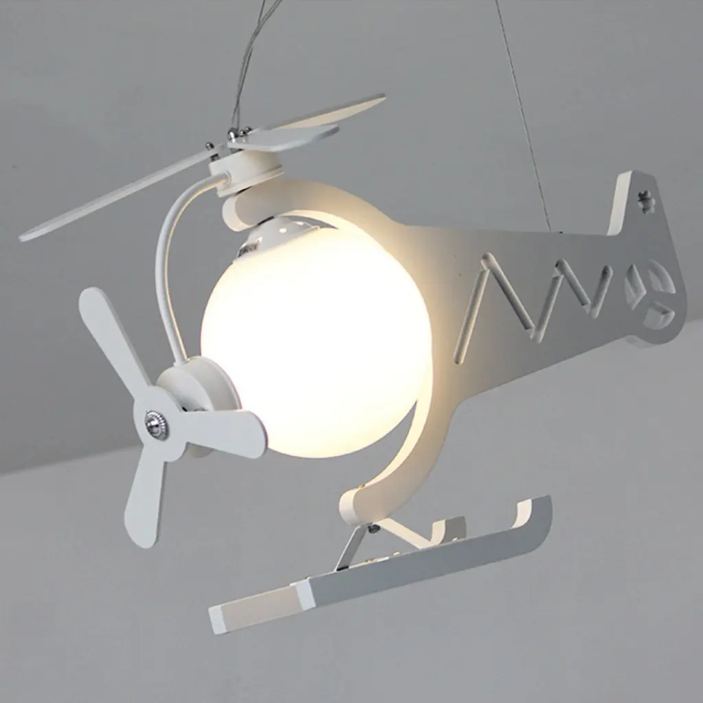 Chandelier Eye protection aircraft lights boys room LED girls creative bedroom lovely children's clothing store chandeliers A+ ( Color : White )