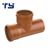 Brown Colour Plastic PVC UPVC Flaring Drainage Rubber Pipe Clamp 110Mm Socket Tee Joints