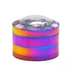 Zinc Alloy Smoking Herb Grinders With Dice Game Window 63MM 4 Piece Metal Tobacco Weed Grinder