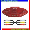 3 Ports RCA Video Audio AV Switch,3-Way TV Splitter Box (Video & Audio switch)