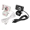 Computer Web Camera HD Clip-on 360 Degree Rotation USB Webcam 3 LED with Microphone MIC Webcamera For Android TV PC Laptop