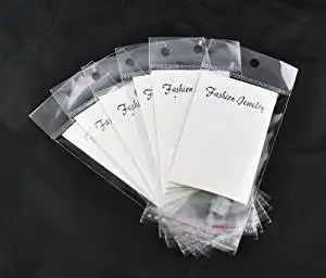 Earring Jewelry Display Cards with Self Adhesive Bags Black 1.97 /× 3.54 Inch 100 Pcs//Set