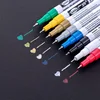 8 Colors Plastic barrel 0.7mm paint marker with needle tip press paint pen