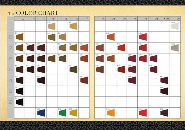 Argan Oil Permanent Color Chart