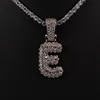 Letter E 14k Gold Micro Pave Initial A-Z 26 letters Pendants