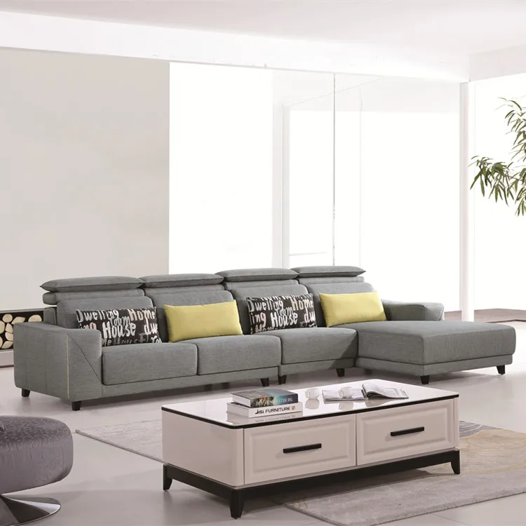 BY8125 Hot selling foshan modern cloth sectional corner l shape sitting room furniture living room sofa