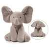 Custom Fluffy baby soft stuffed animal dolls grey elephant plush toy
