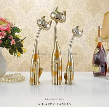 2016 uk handmade resin cat animals sculpture office table decoration item with gold white wedding home - Home Decor Item 2016 uk handmade resin cat animals sculpture office table decoration item with gold white wedding home - Home Decor Item