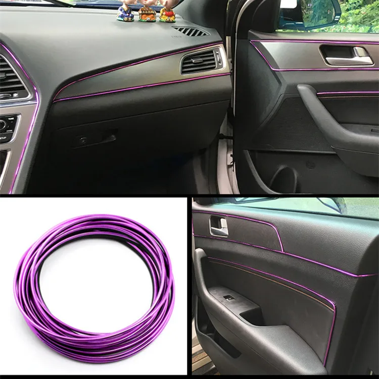 5m Abs Chrome Car Decoration Interior Moulding Trim Strip Line Flexible