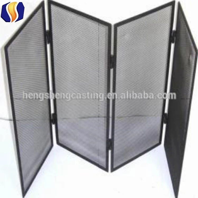 Folding Hand Forged Cast Iron Fireplace Screens Buy Folding Cast