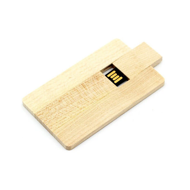 Credit Wood Card Usb Flash Drive 4GB 8GB 16GB 32GB Wooden Pendrive Usb Memory Stick With Custom Logo - ANKUX.COM