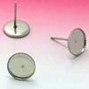 Stainless steel 10mm Stud Earring Blank with Teeth edge Setting Tray for Cameo Cabochons Jewelry accessories wholesale