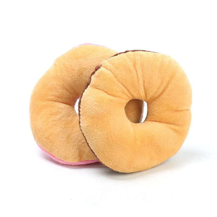 Donut Shaped Pet Toy Plush Stuffed Squeaky Eco Dog Donut Toy Buy Dog