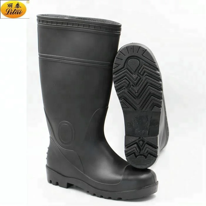Black Plastic Safety Rain Boots 