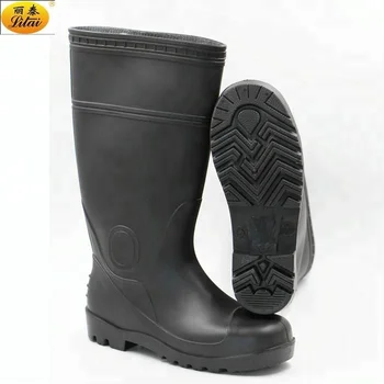Black Plastic Safety Rain Boots Industrial Working Boots - Buy Working ...