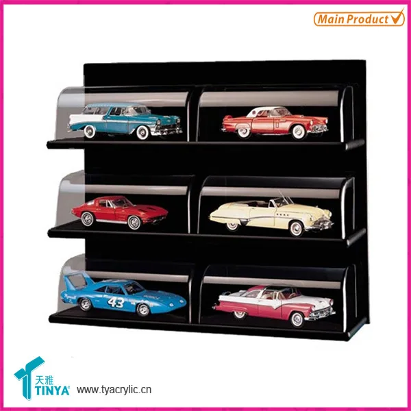 Custom Clear Glass Toy Car Counter Display Stand For 