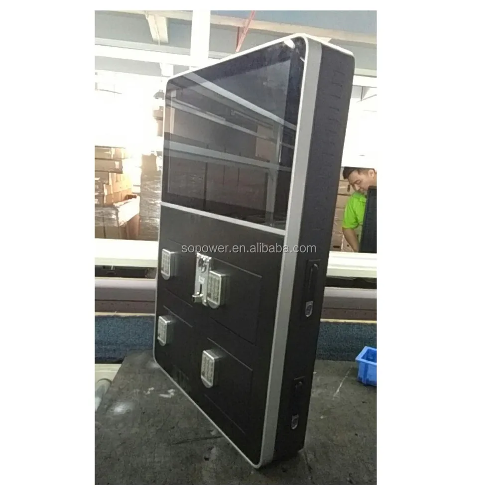 Wall Mounted Smart Charger Unit Coin Operated Cell Phone Charging Kiosk