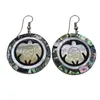 New fashion jewelry round paua shell earring turtle motif earring from Indonesia