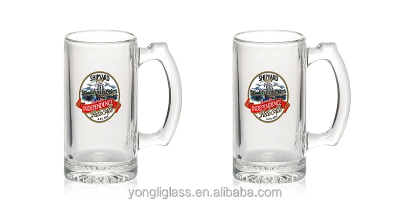 2015 hot selling personalized handled glass beer stein glass beer mug cup glass beer stein